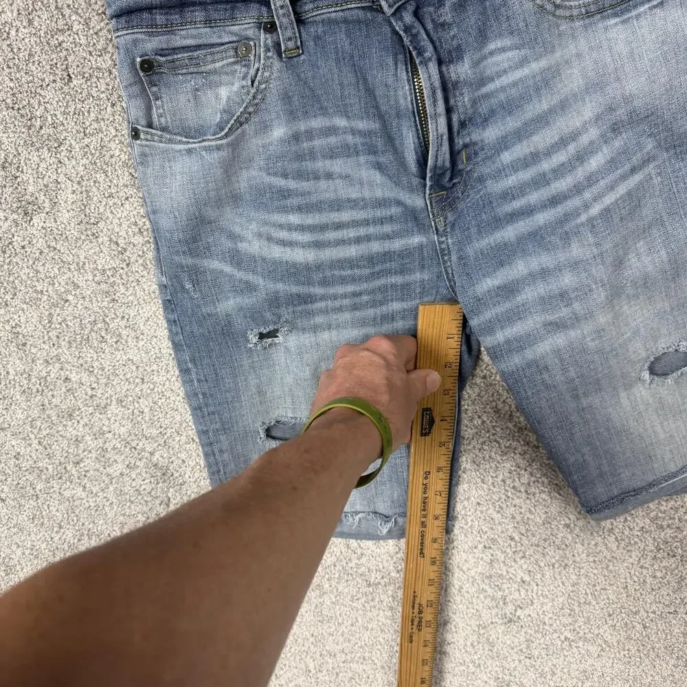 American Eagle Outfitters Bermuda Shorts 31x9 Blue Core Flex Distressed Grunge